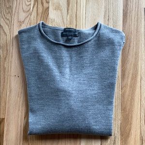 Merino Roll Neck Sweater—Heather Gray